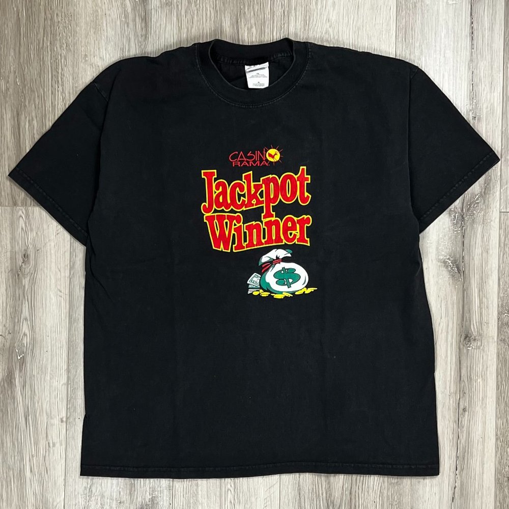 Casino Rama Jackpot Winner Vintage Gildan Ultra Cotton Black XL T-Shirt